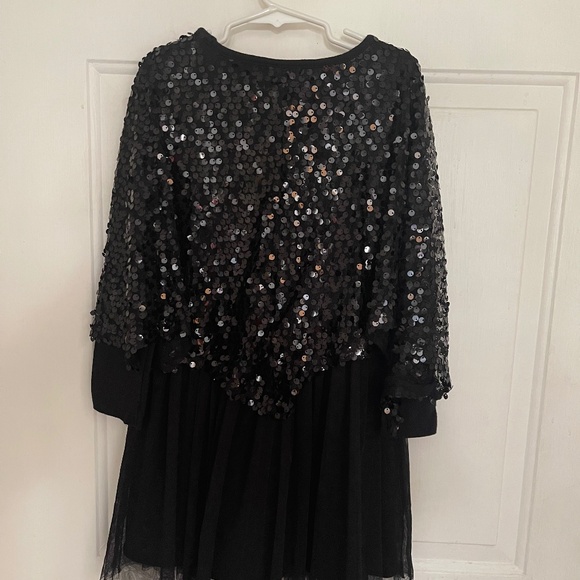 CAT & JACK Black Mesh Sequin Dress Size S 6/6X - Picture 4 of 11
